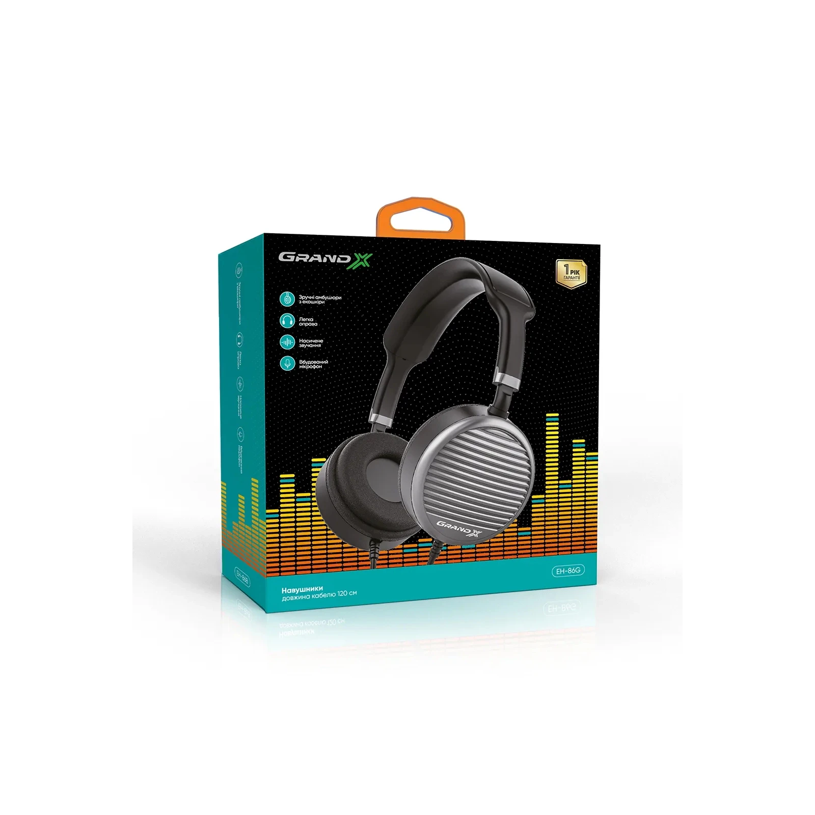 Навушники Grand-X EH-86G Grey (EH-86G) (UA) Підключення: провідне;