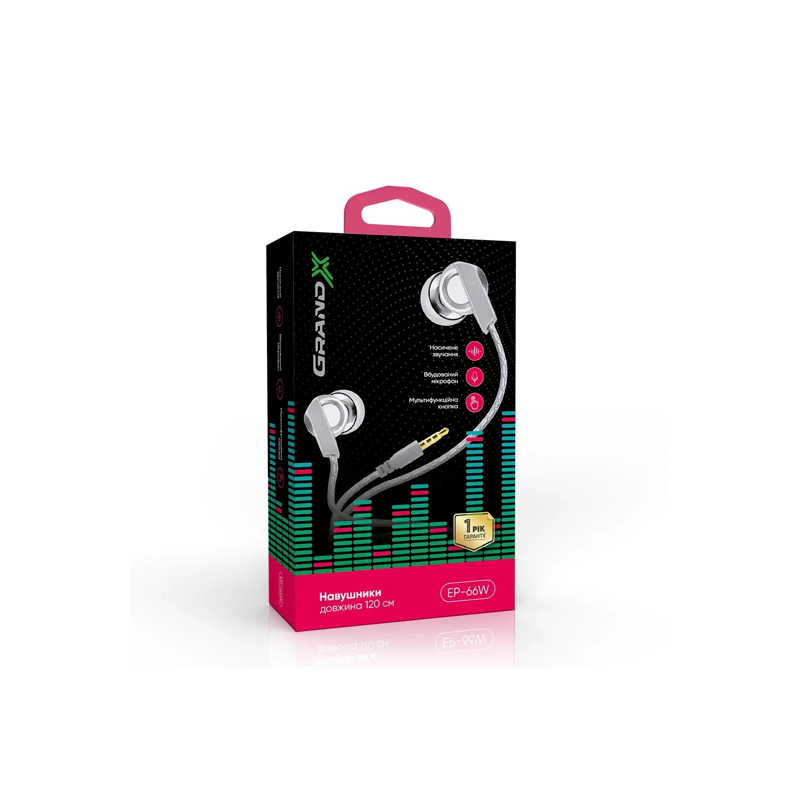 Наушники Grand-X EP-66W White (EP-66W) (UA) Назначение: для телефона, для