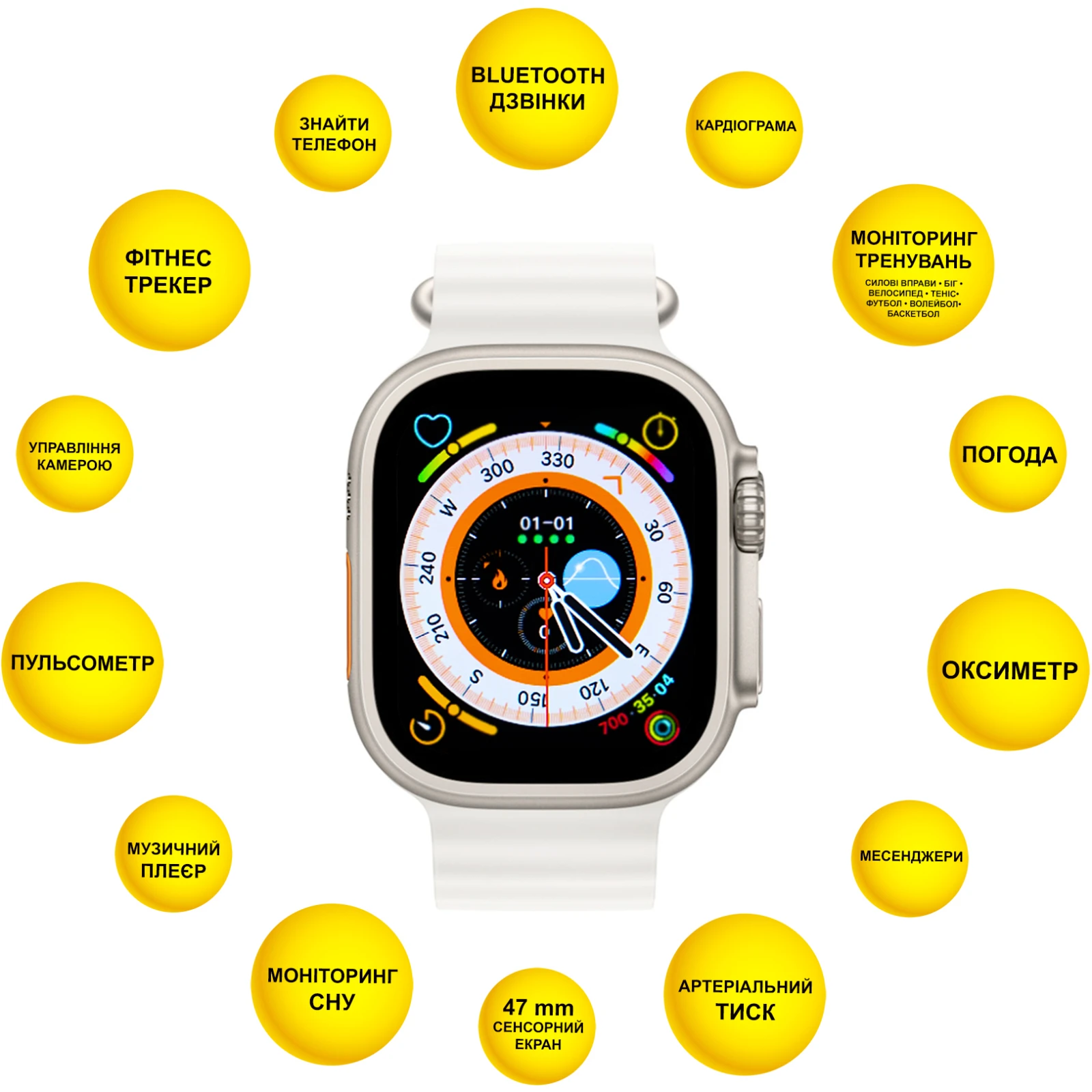 Смарт-годинник AURA X4 ProMax 53mm White (SWAX453W) (UA) Операційна система Nucleus OS