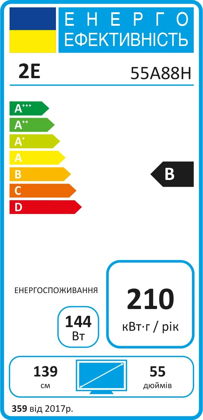 2E MiniLED 55A88H (2E-55A88H) Тип телевизора: LED телевизор;