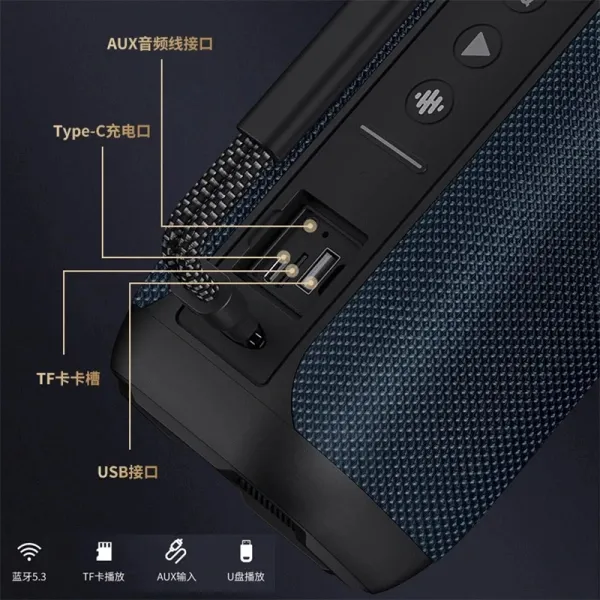 WiWU Wireless Speaker P17 Black Версія Bluetooth: V5.0 / Звук: