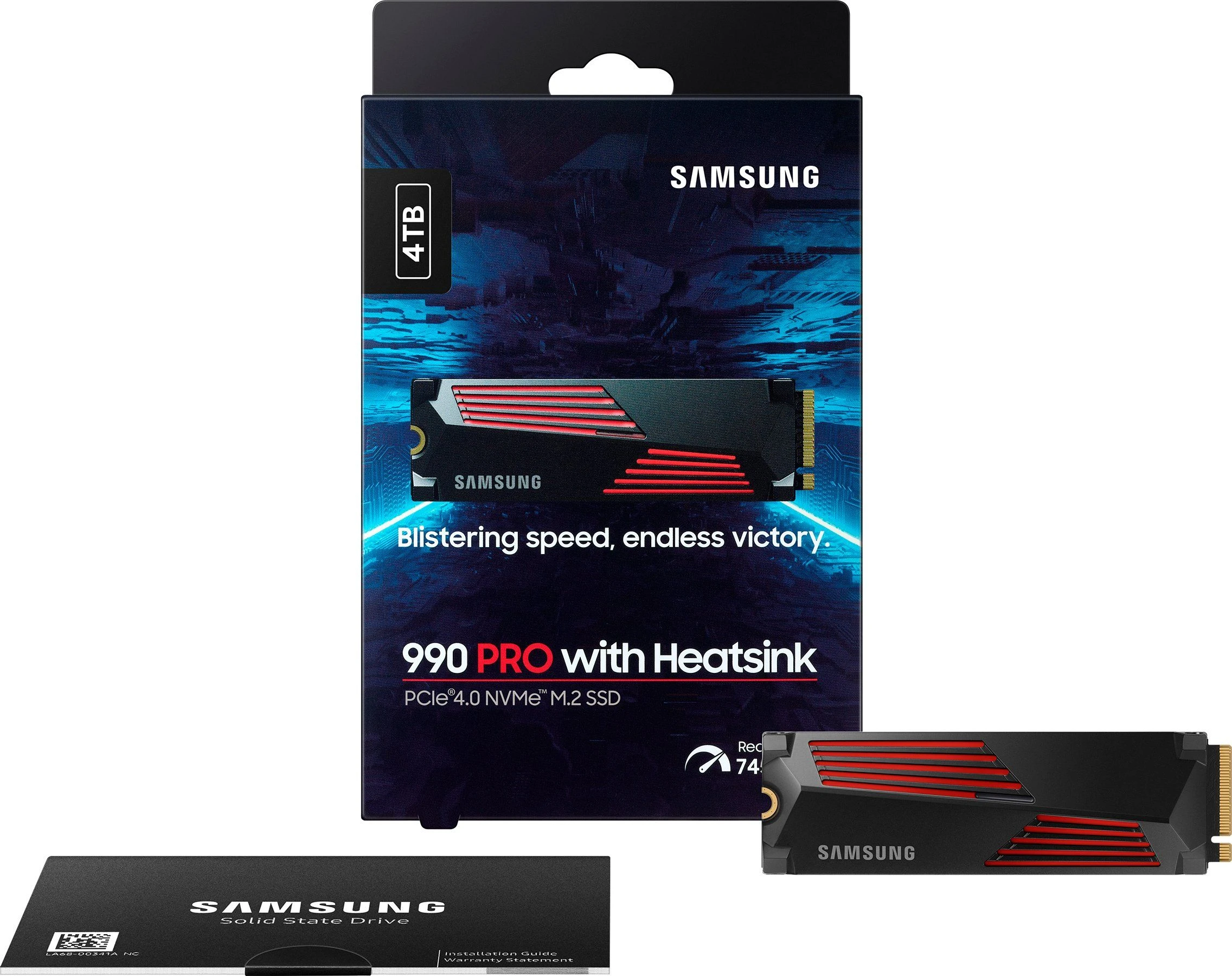 Samsung M.2 4TB PCIe 4.0 990PRO+радіатор (MZ-V9P4T0CW) (UA) Тип: внутрішній; Місткість: 4 ТБ;