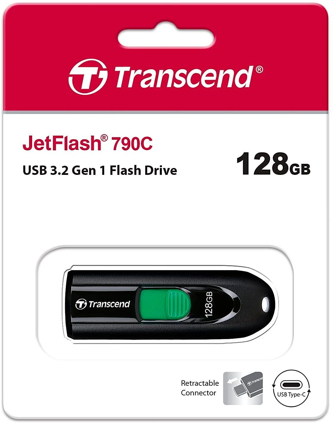 Transcend 64GB USB 3.2 Type-C JetFlash 790C (TS128GJF790C) (UA) Інтерфейс підключення: USB Type-A / 3.1