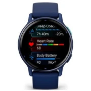 Garmin vivoactive 5 Metallic Navy Aluminum Bezel with Navy Case and Silicone Band (010-02862-12/52)