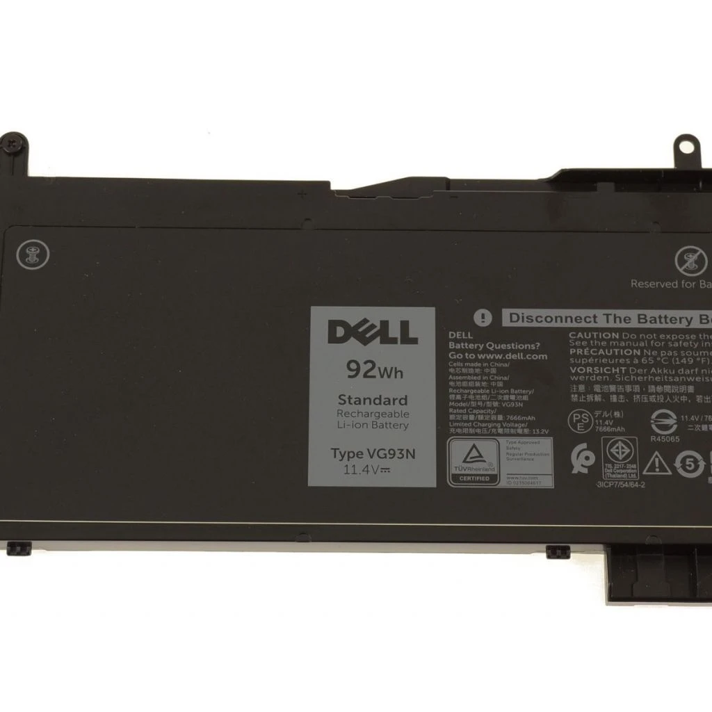 Dell Latitude 5580 (long), VG93N, 92Wh (7666mAh), 6cell, 11.4V, L (A47605) (UA) Тип: Li-Ion; Вид: оригинальный; P / N