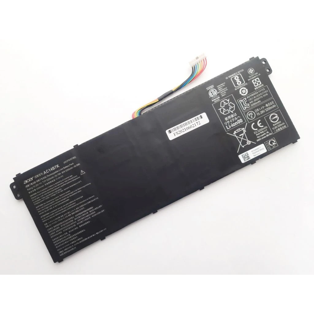 Acer AC14B7K Aspire A315/A515, 3220mAh (50.7Wh), 4cell, 15.28V, L (A47540) (UA) Тип: Li-Ion; Вид: оригінальний; P / N
