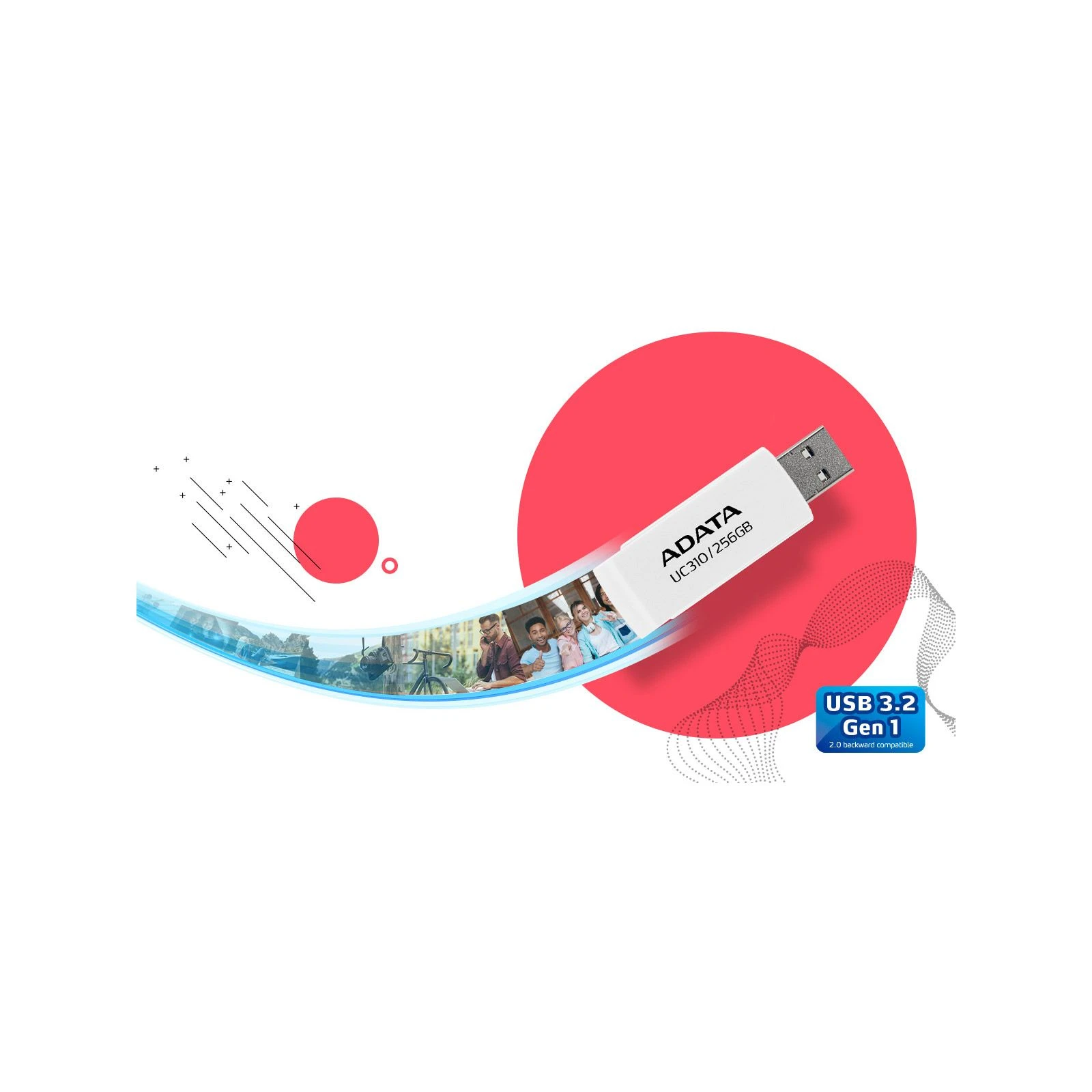 ADATA 128GB UC310 USB 3.2 Black (UC310-128G-RBK) (UA) Інтерфейс USB 3.2