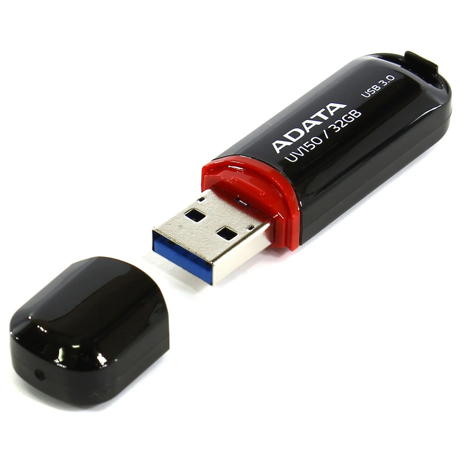 ADATA 128GB UV150 Black USB 3.0 (AUV150-128G-RBK) (UA) Материал корпуса пластик