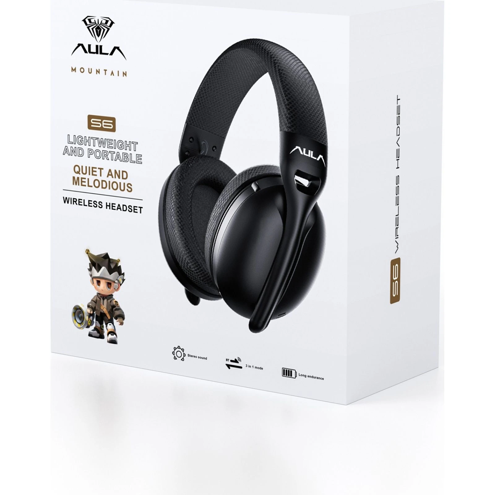 Aula S6 3 in 1 Wired/2.4G Wireless/Bluetooth Black (6948391235554) (UA) Конструкція повнорозмірні