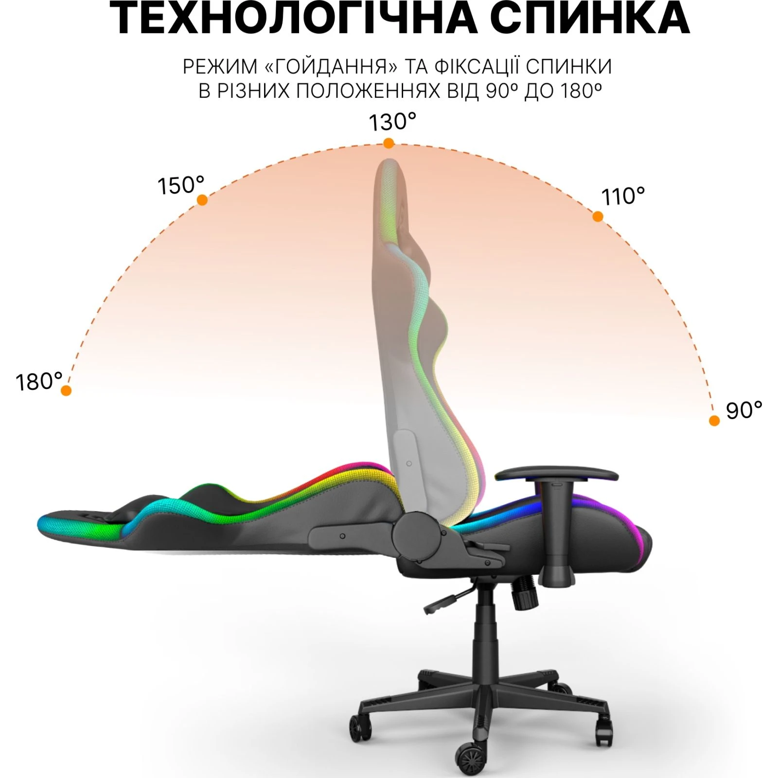 GamePro Hero RGB Black (GC-700-Black) (UA) Тип механізму газ-ліфт