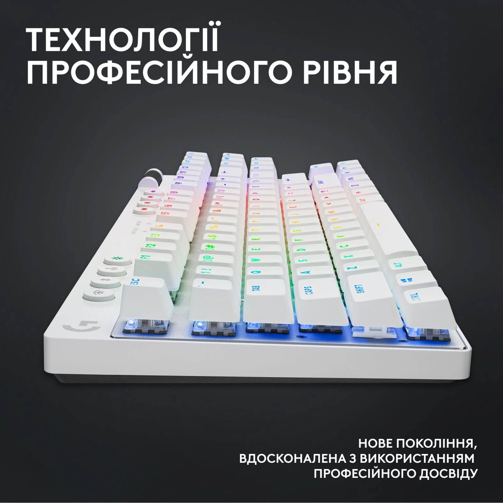 Logitech G PRO X TKL Lightspeed Tactile USB UA White (920-012148) (UA) Тип: ігрова, з підсвічуванням,