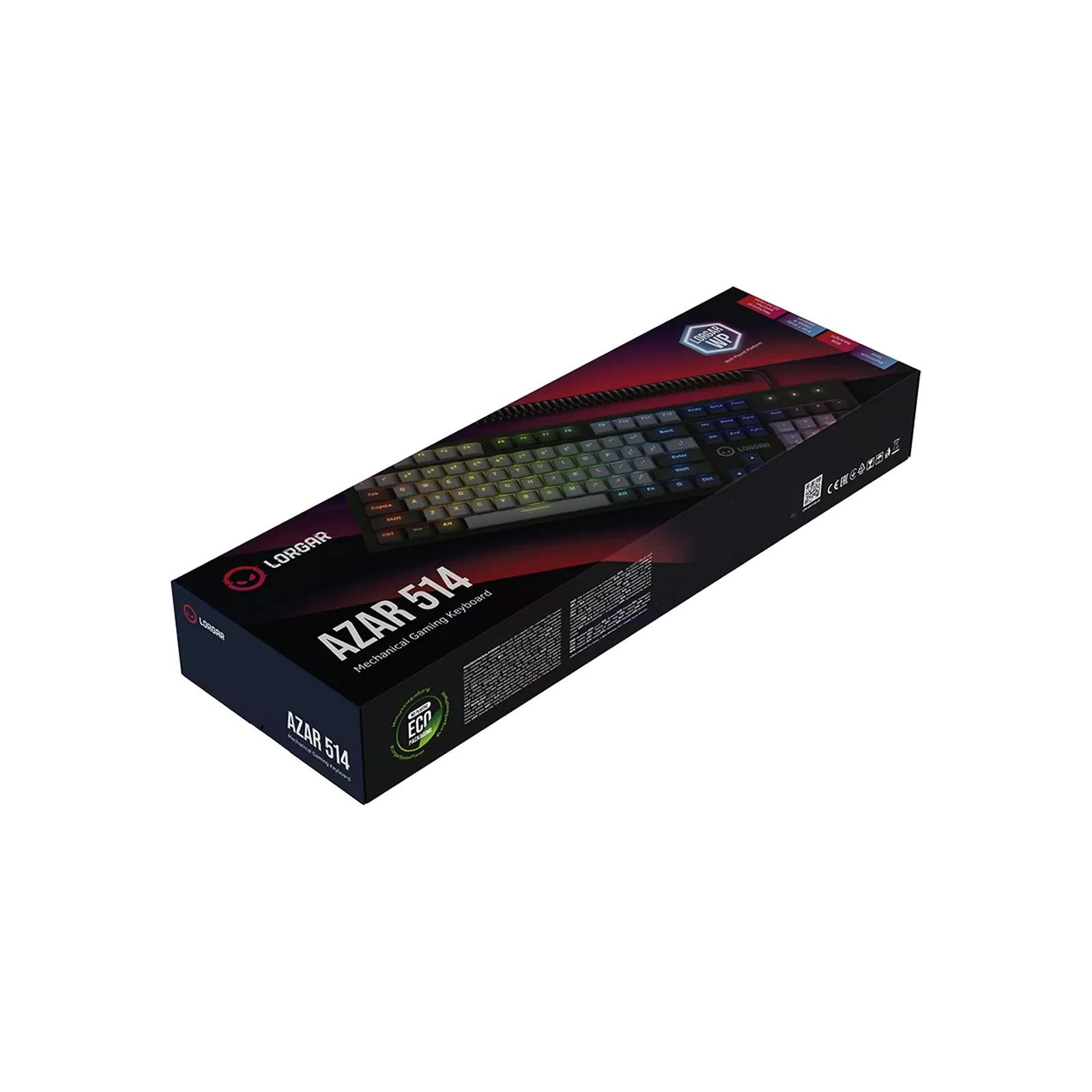 Lorgar Azar 514 RGB USB UA Black (LRG-GK514B-UA) (UA) Тип: ігрова; Призначення: для ПК;