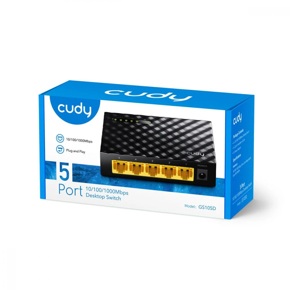 Комутатор некерований Cudy GS105D (UA) Бренд: Cudy; Кількість портів Gigabit