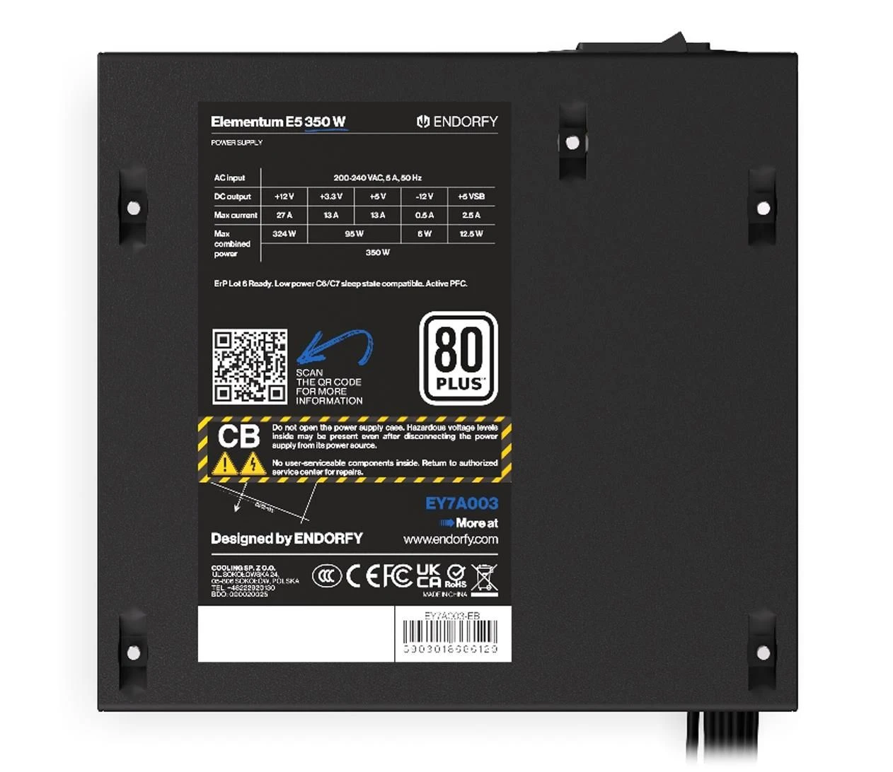 ENDORFY Elementum E5 350W 80 Plus (EY7A003) EU Сертификат  80 PLUS