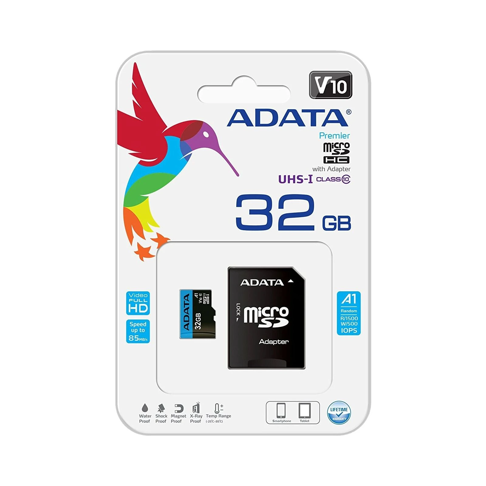 ADATA 32GB microSD class 10 UHS-I A1 Premier (AUSDH32GUICL10A1-RA1) (UA) Тип карты памяти: microSDHC; Объем