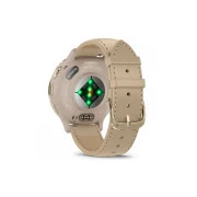 Garmin Venu 3S, Fr. Gray + Soft Gold, Leather, GPS (010-02785-55) (UA)