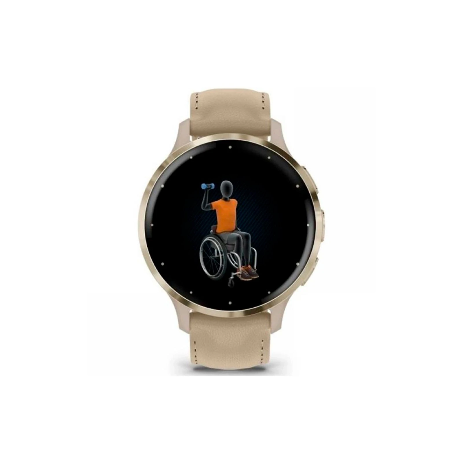 Garmin Venu 3S, Fr. Gray + Soft Gold, Leather, GPS (010-02785-55) (UA) Тип универсальные