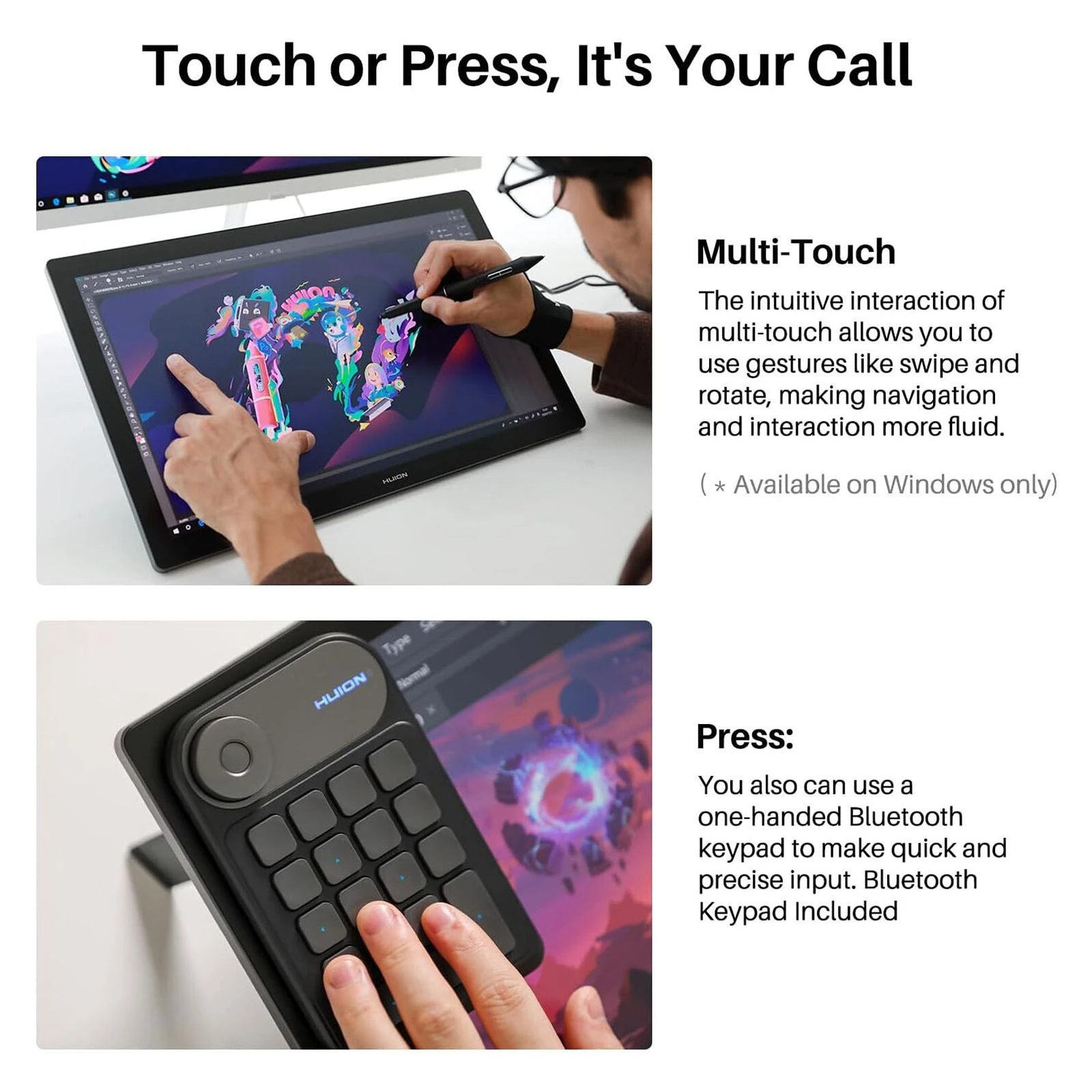 Huion Kamvas Pro 19 (GT1902) (UA) Активная область, мм 409 x 230 мм