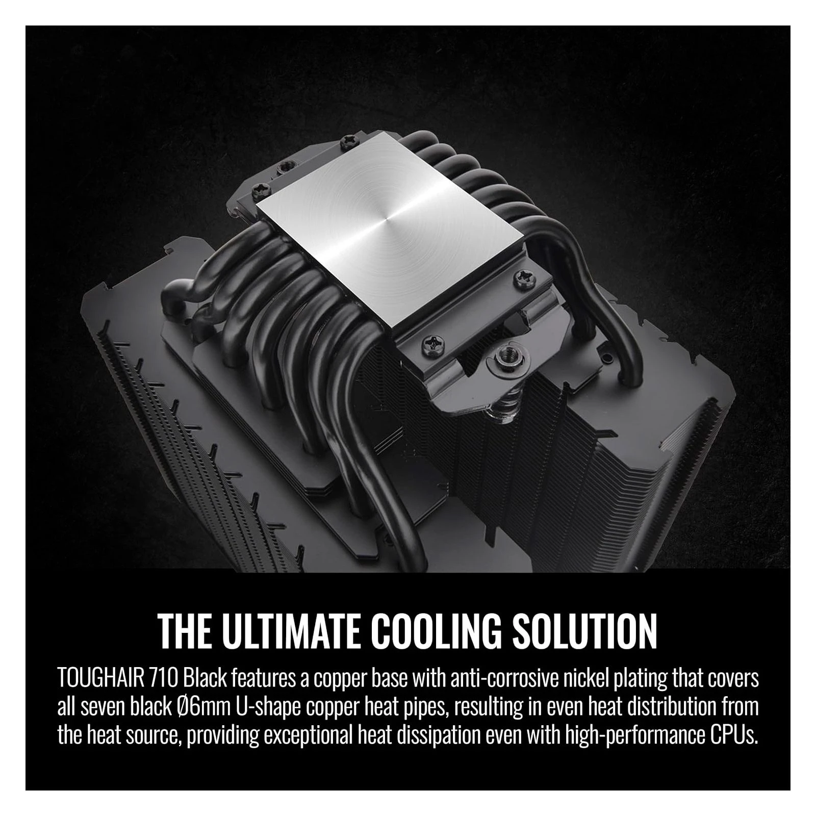 Кулер для процесора ThermalTake TOUGHAIR 710 Black (7 CL-P117-CA14BL-A) (UA) Для процесорів: INTEL, AMD; Сокет: 1156,