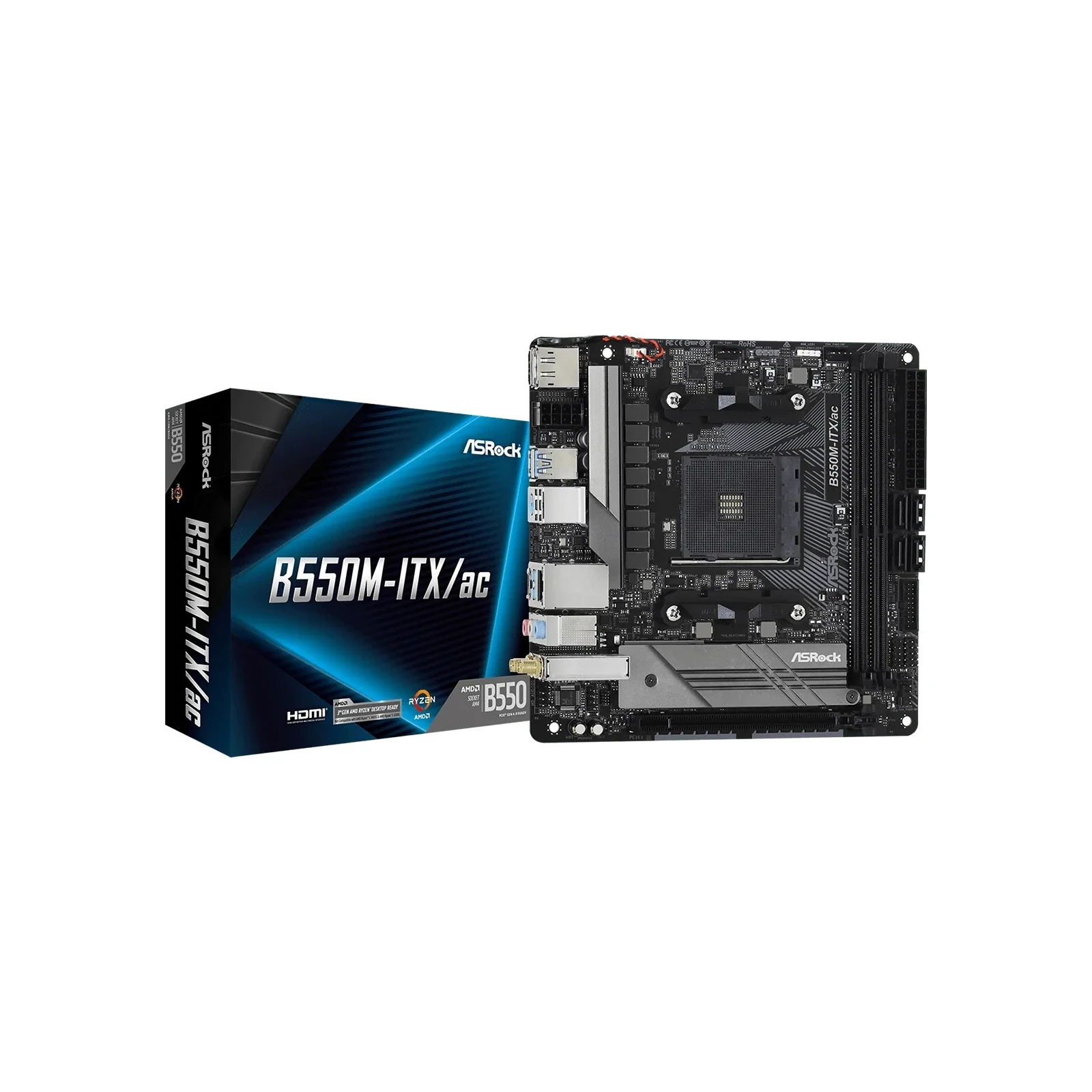ASRock B550M-ITX/ac (UA) Призначення: звичайна; Сокет: AM4;