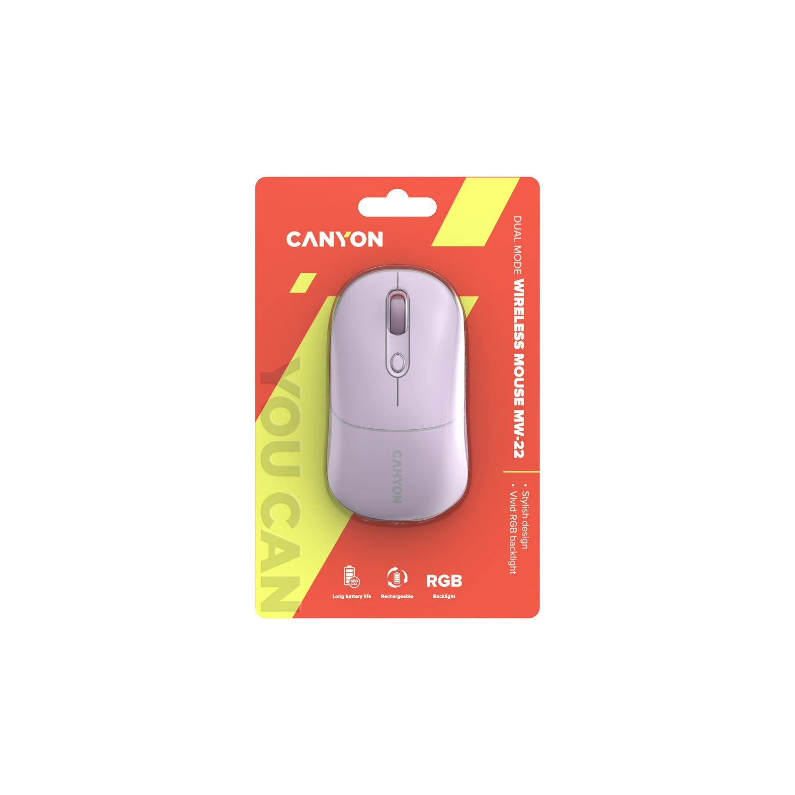 Canyon MW-22 Dual Band RGB Wireless Pearl Rose (CNS-CMSW22PR) (UA) Інтерфейс підключення Bluetooth, USB адаптер 2.4 ГГц