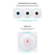 Кулер для корпусу Lian Li TLLCD 120-1, White Cooler (G99.12TLLCD1W.00) (UA)