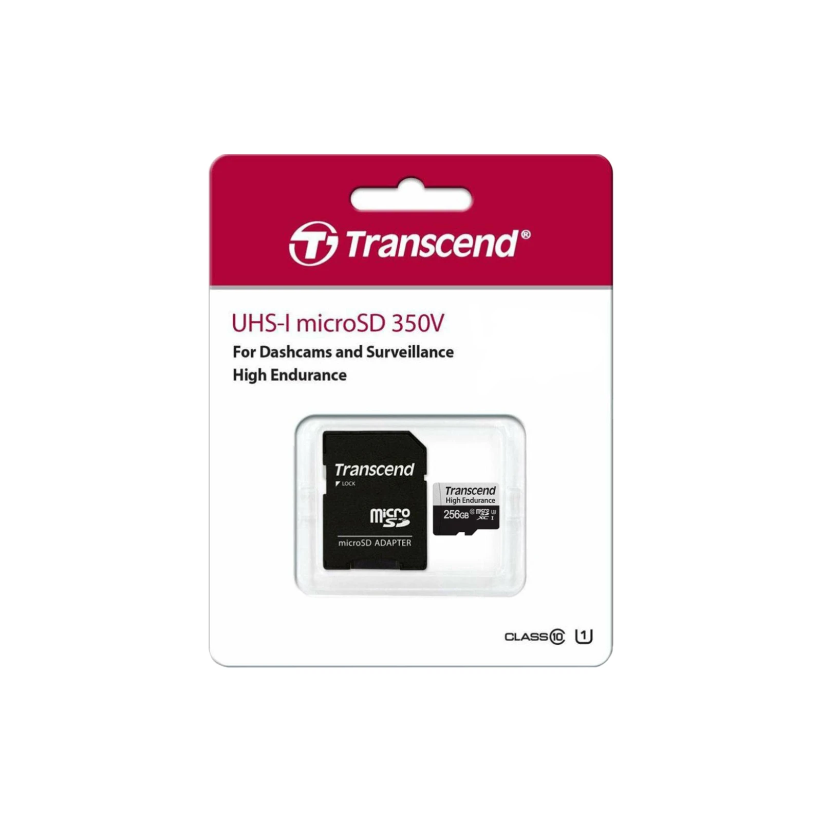 Transcend 256GB microSDXC class 10 UHS-I U3 High Endurance (TS256GUSD350V) (UA) Тип картки пам'яті microSDXC; Об'єм