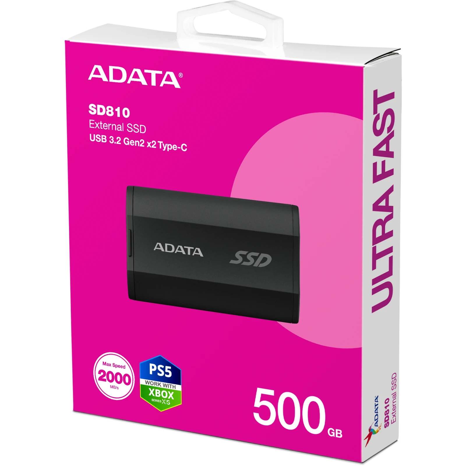 USB 3.2 500GB ADATA (SD810-500G-CBK) (UA) Тип накопичувача: зовнішній;