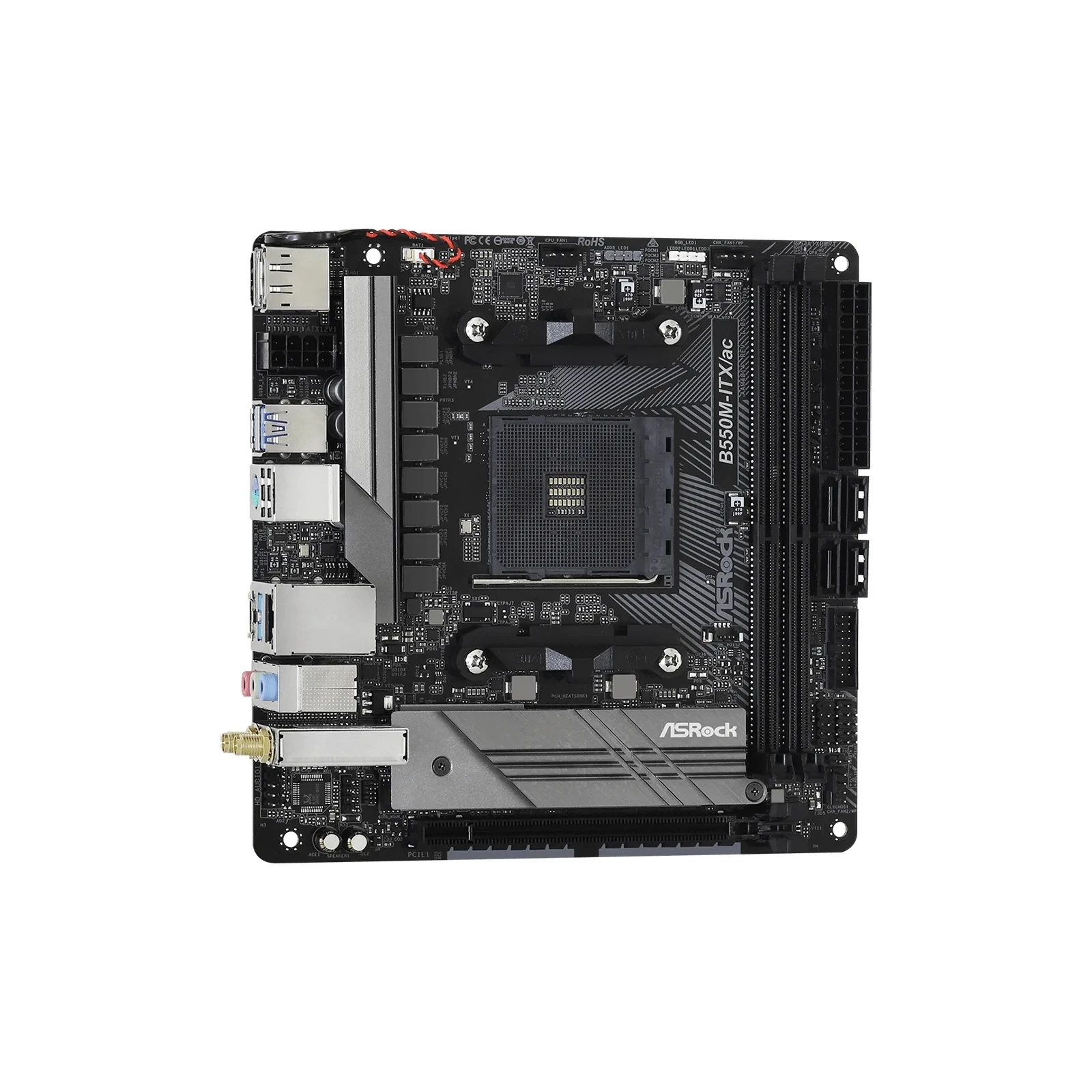 ASRock B550M-ITX/ac (UA) Підтримка процесорів AMD Socket AM4 для AMD Ryzen™ 5000 Series/ 5000 G-Series/ 4000 G-Series/ 3000 Series/ 3000 G -Series Desktop Processors
