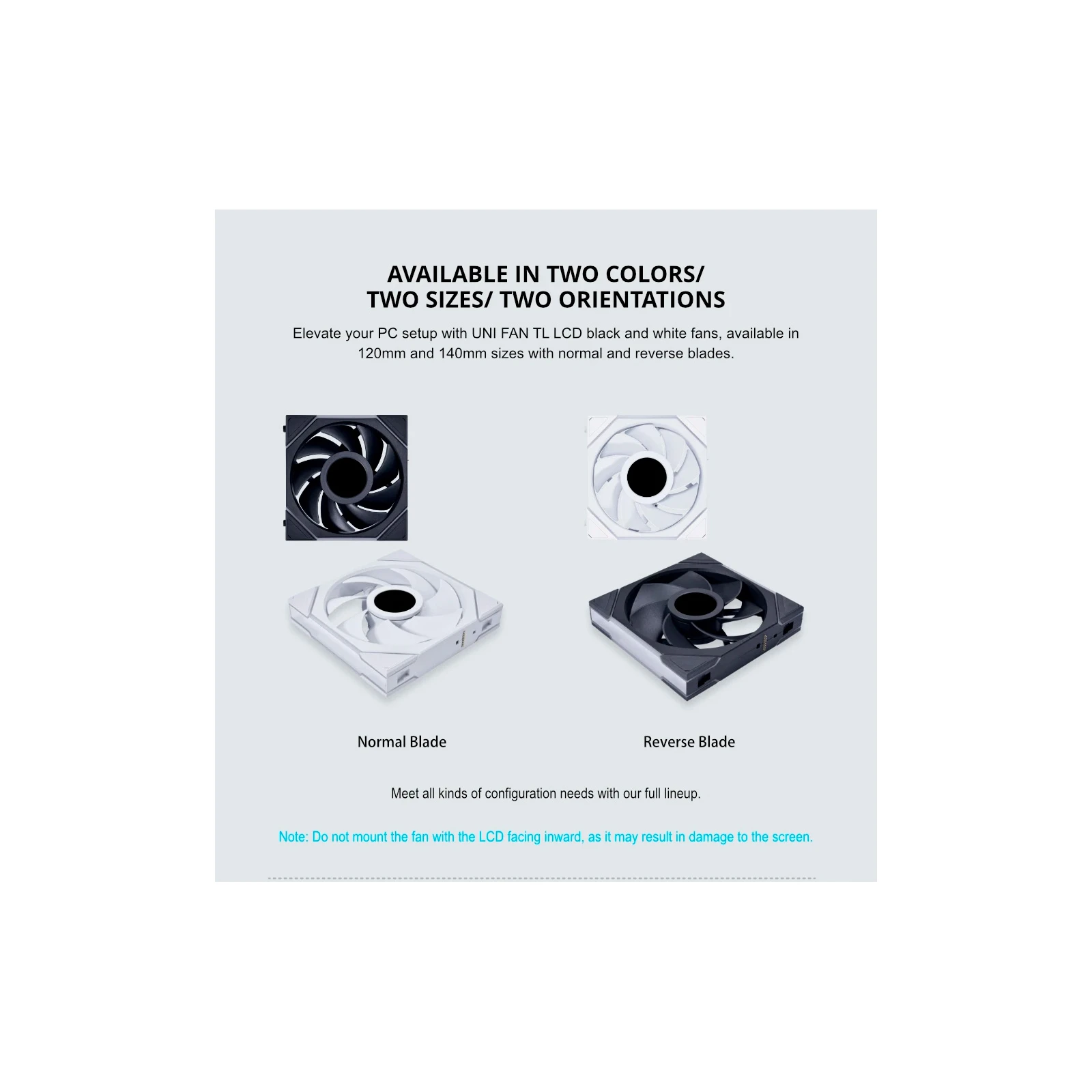 Кулер для корпусу Lian Li TLLCD 120-3, White Cooler (G99.12TLLCD3W.00) (UA) Тип підшипника EX-FDB (гідродинамічний)