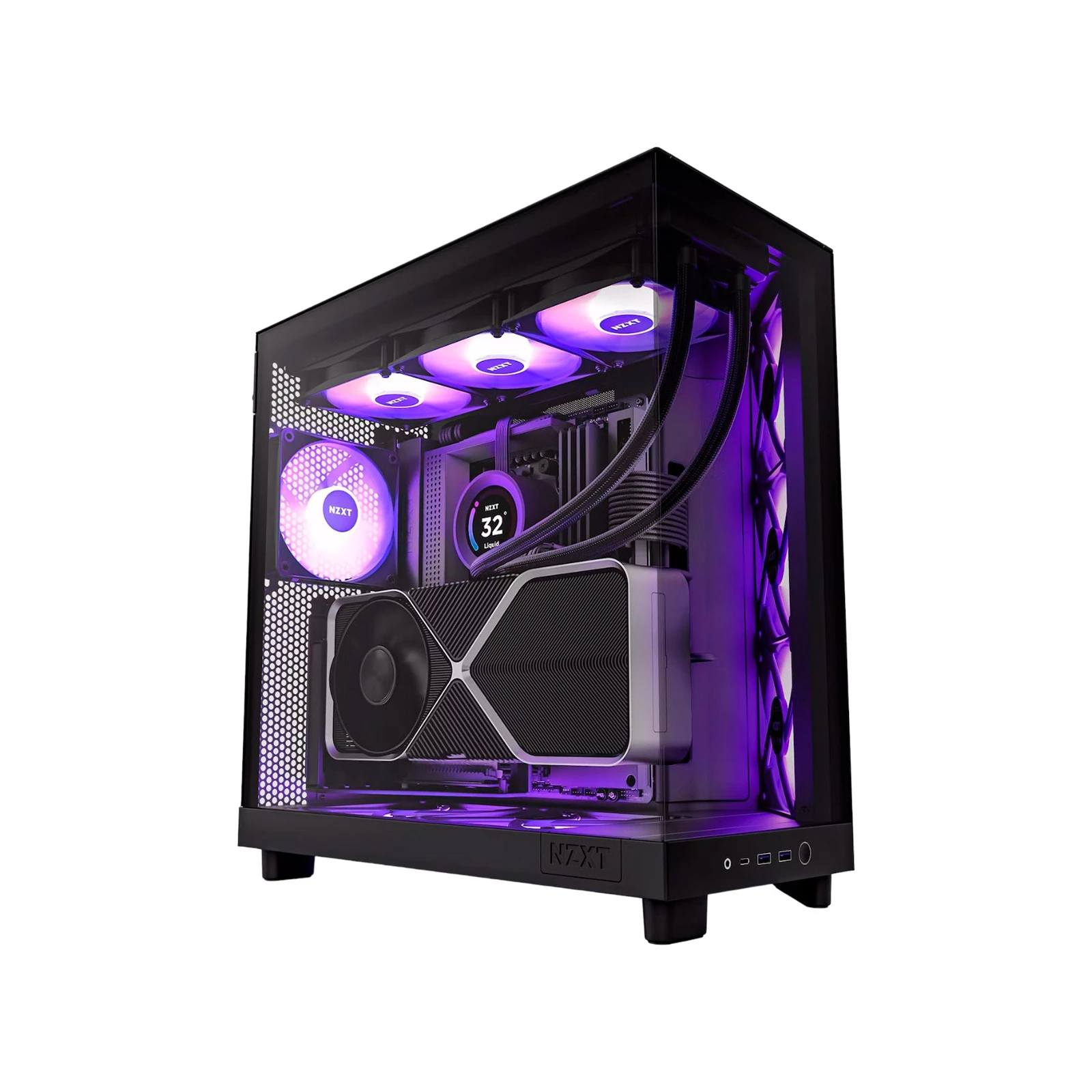 NZXT H6 Flow RGB All Black (CC-H61FB-R1) (UA) Наявність блоку живлення без блоку живлення
