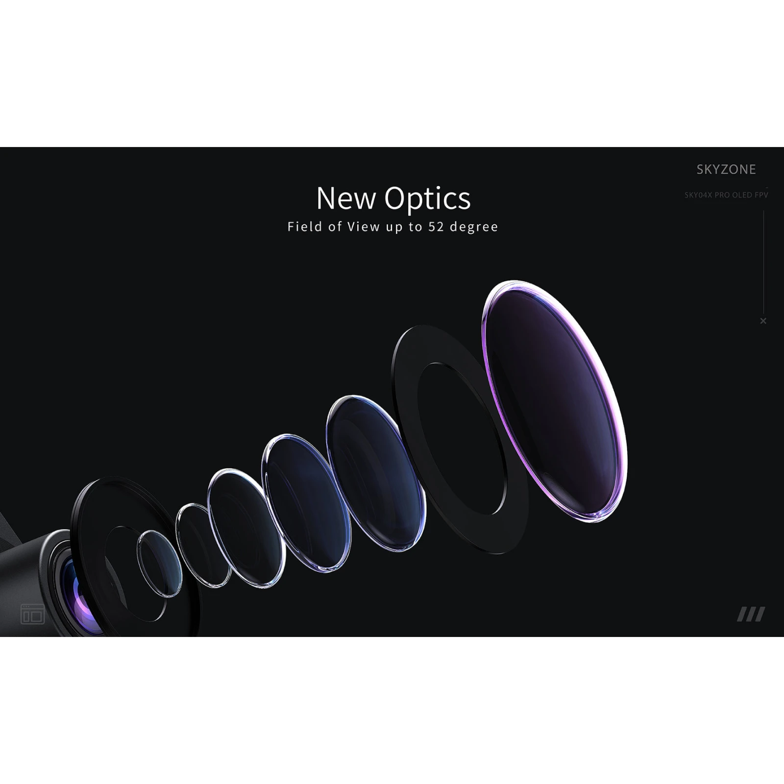 Окуляри FPV Skyzone SKY04X PRO 5.8GHz 56CH L,X Band (SKY04XP5G) (UA) Вбудовані навушники ні