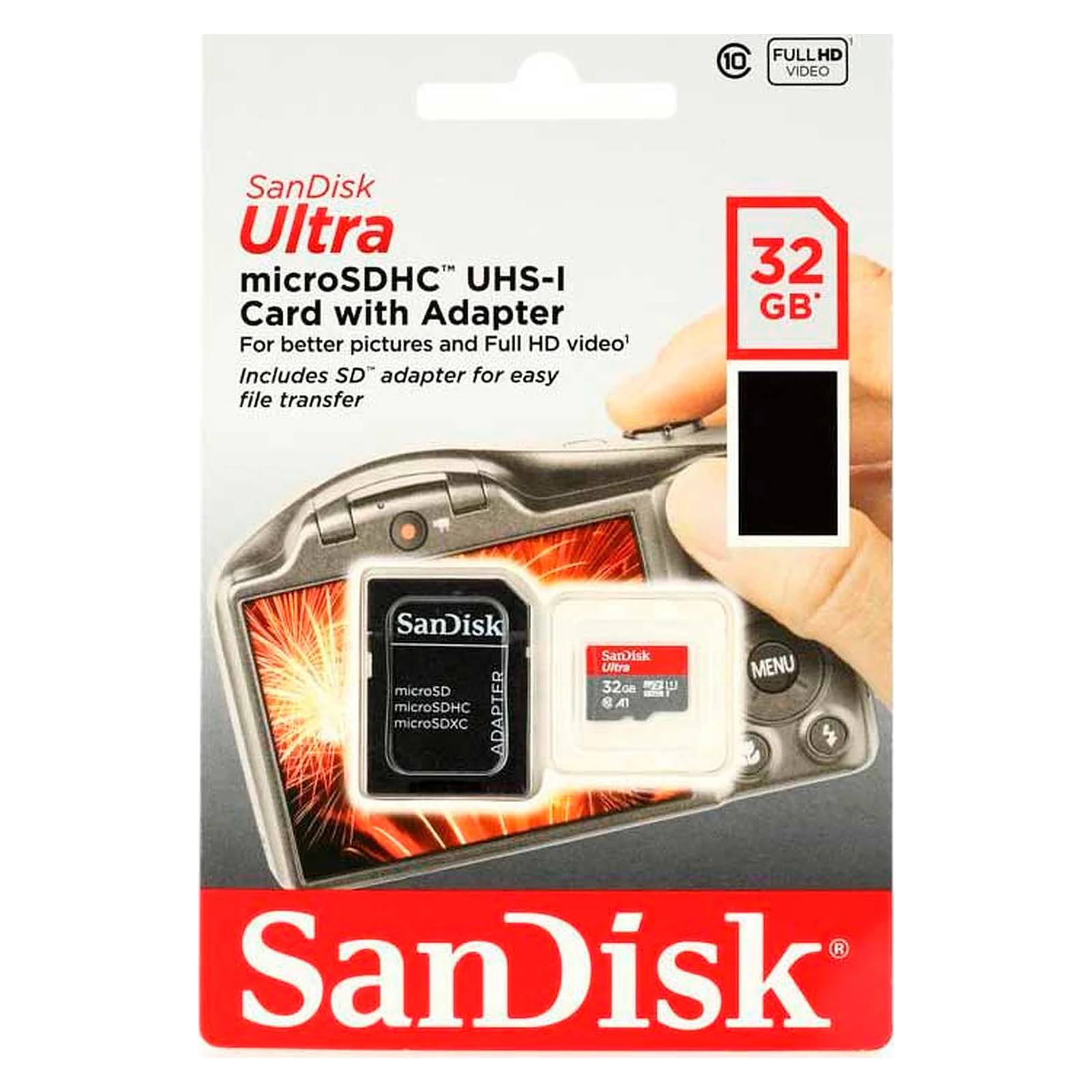 SanDisk 32GB microSDHC class 10 UHS-I A1 (SDSQUA4-032G-GN6IA) (UA) Тип картки пам'яті microSDHC; Об'єм