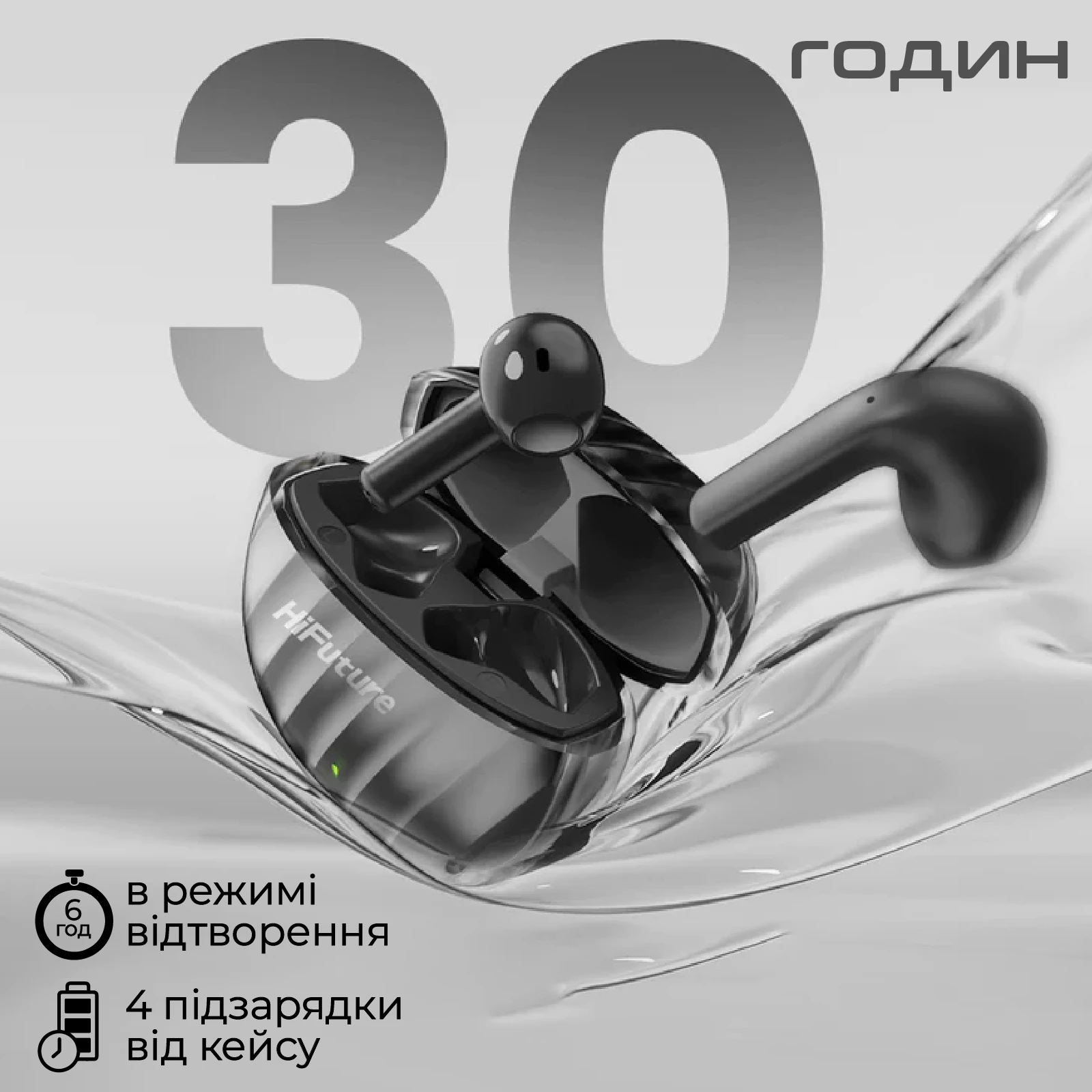 Гарнітура HiFuture FlyBuds3 Black (flybuds3.black) (UA) Тип підключення: бездротове;