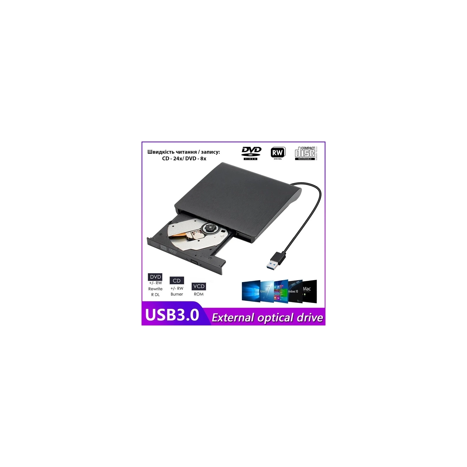 DVD-RW Maiwo K525 (UA) Назначение: внешний; Интерфейс