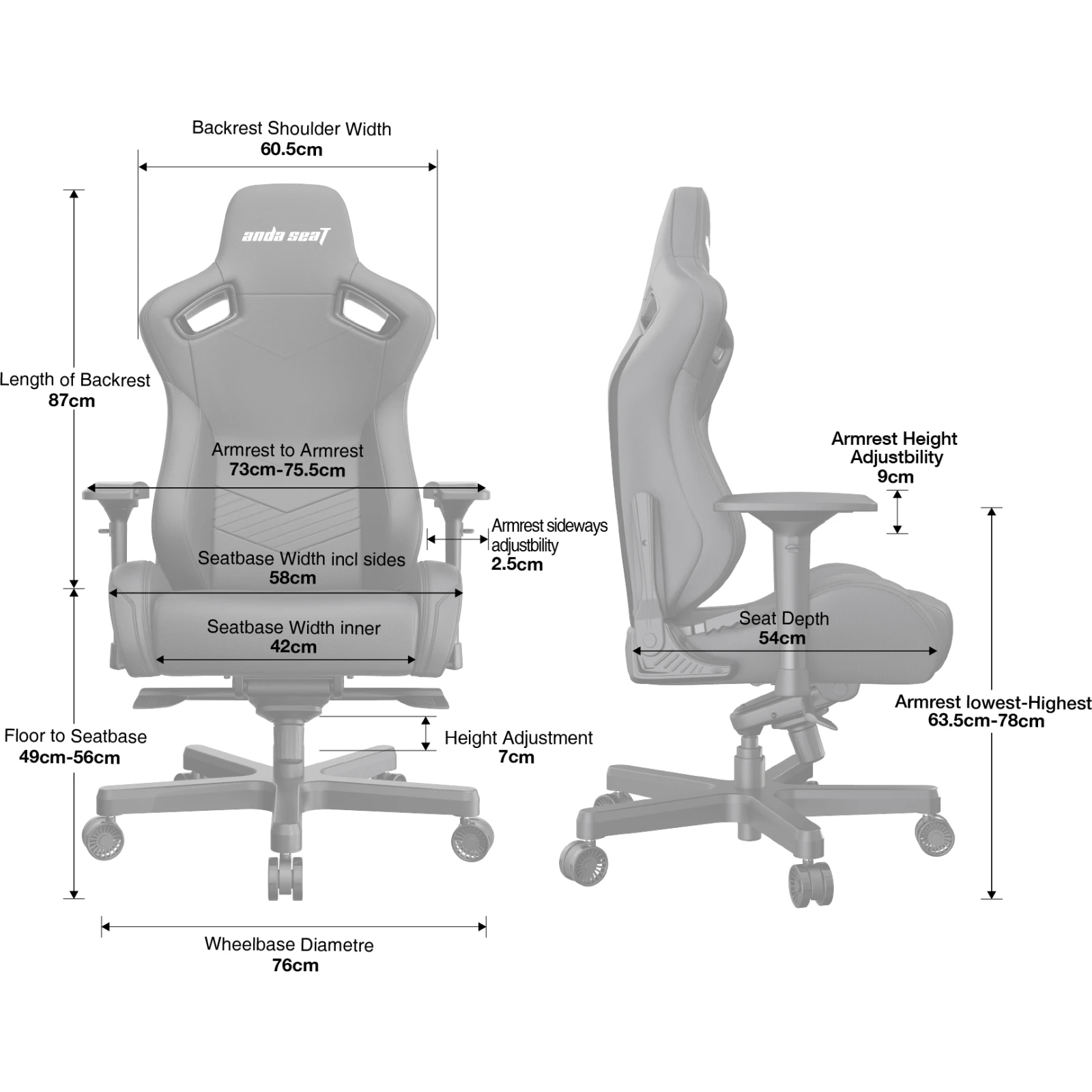 Anda Seat Kaiser 2 Size XL Black/Maroon (AD12XL-02-AB-PV/C-A05) (UA) Материал рамы металл