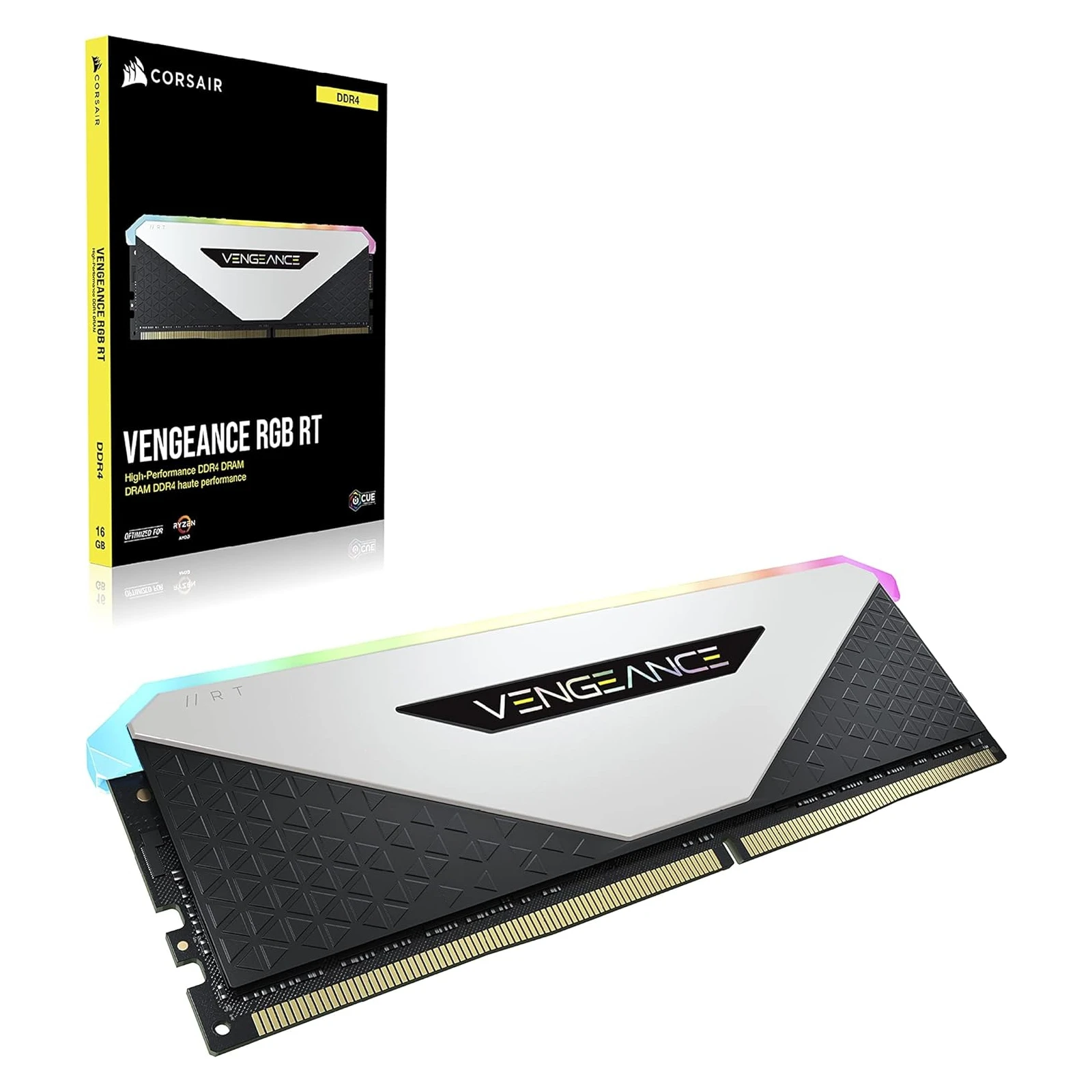 DDR4 32GB (2x16GB) 3600 MHz Vengeance RGB RT White Corsair (CMN32GX4M2Z3600C18W) (UA) Тип пам'яті: DDR4; Об'єм пам'яті: 32