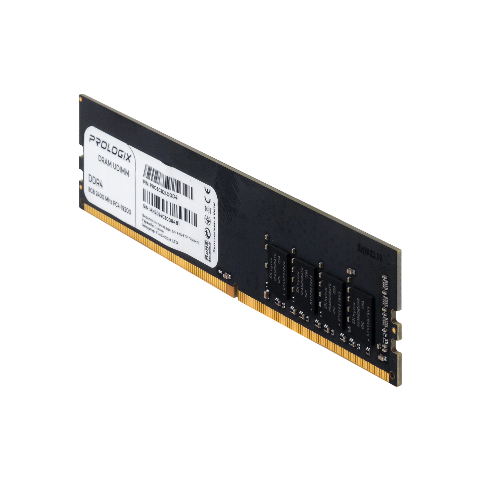 DDR4 8GB 2400 MHz Prologix (PRO8GB2400D4) (UA) Кількість модулів у наборі 1