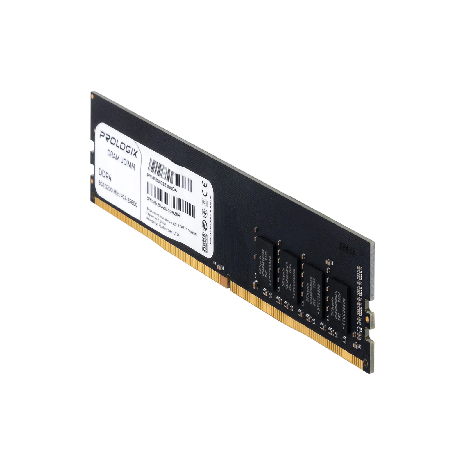 DDR4 8GB 3200 MHz Prologix (PRO8GB3200D4) (UA) Тип памяти: DDR4; Объем памяти: 8 ГБ;