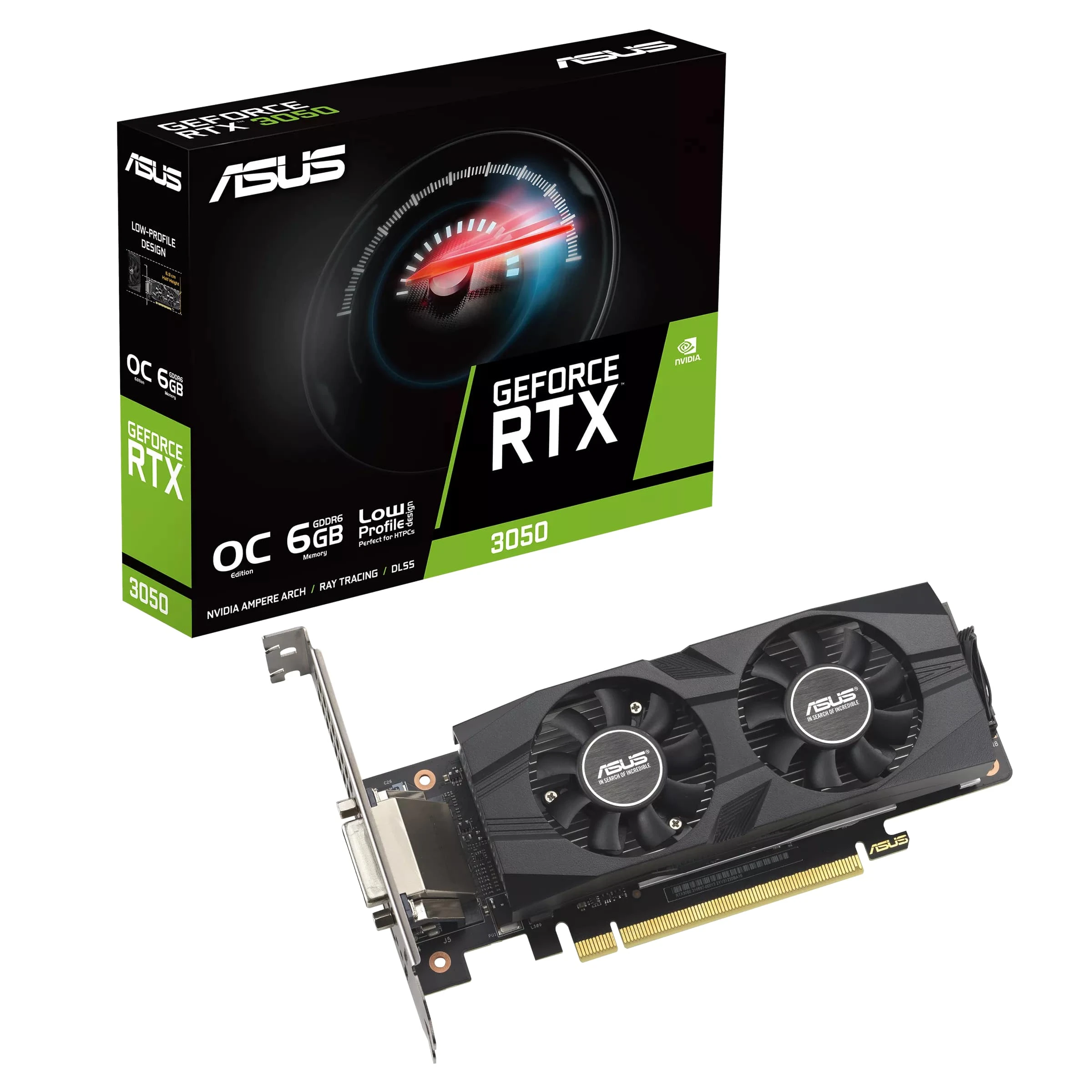 ASUS GeForce RTX 3050 6GB GDDR6 OC low profile (RTX3050-O6G-LP-BRK) (90YV0KQ0-M0NA00) (UA) Тип упаковки Box