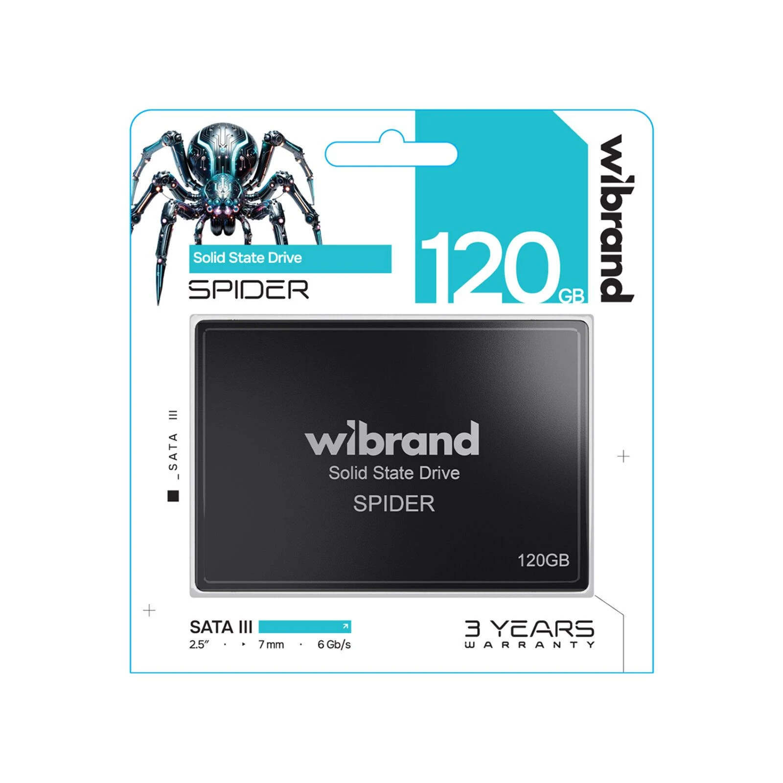 2.5 120GB Spider Wibrand (WI2.5SSD/SP120GBST) (UA) Тип накопичувача: внутрішній;