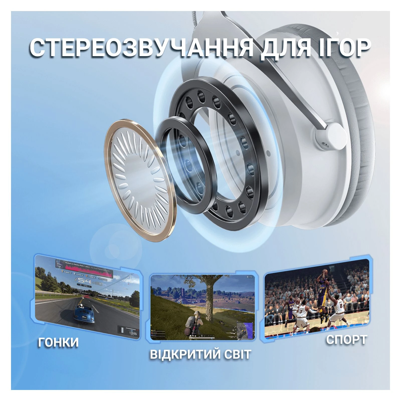 Fifine H3 RGB White (H3W) (UA) Тип: геймерські (ігрові);