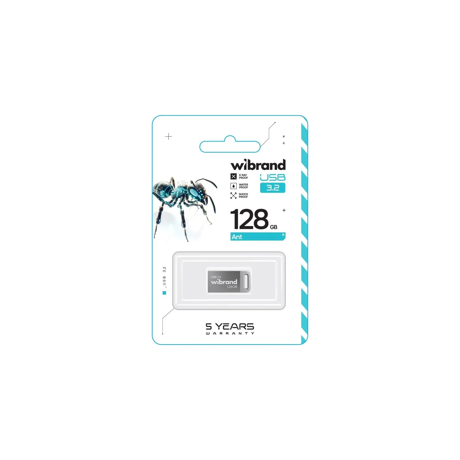 Wibrand 128GB Ant Silver USB 3.2 Gen 1 (USB 3.0) (WI3.2/AN128M4S) (UA) Тип: Класичні, Суперкомпактні;