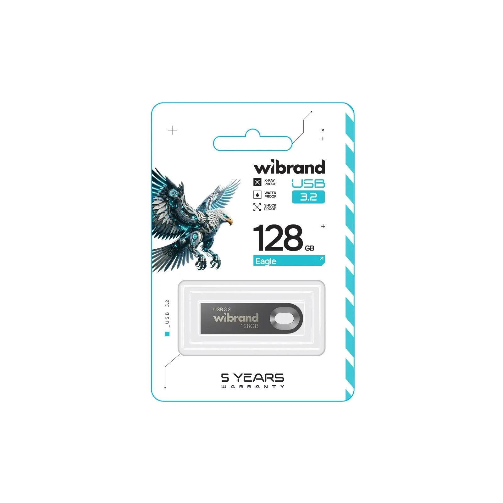 Wibrand 128GB Eagle Grey USB 3.2 Gen 1 (USB 3.0) (WI3.2/EA128U10G) (UA) Тип: Класичні, Суперкомпактні;