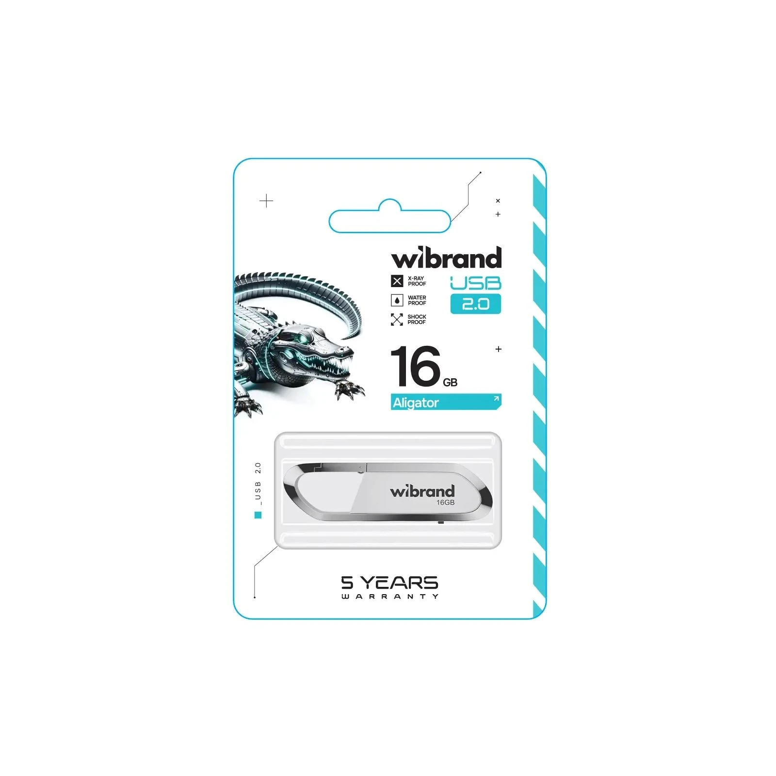 Wibrand 16GB Aligator White USB 2.0 (WI2.0/AL16U7W) (UA) Тип: Класичні; Об'єм пам'яті: 16 Gb;