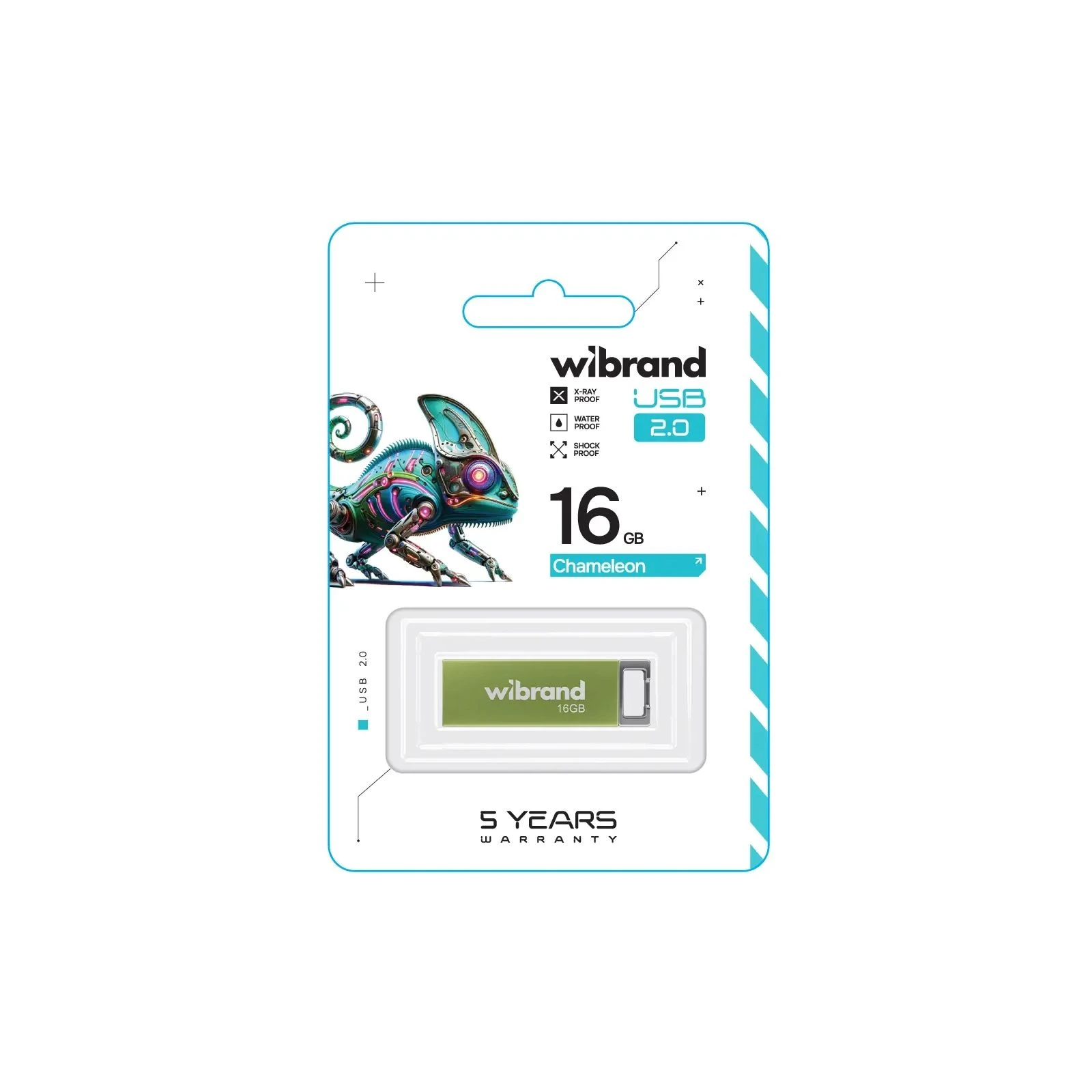 Wibrand 16GB Chameleon Green USB 2.0 (WI2.0/CH16U6LG) (UA) Тип: Класичні; Об'єм пам'яті: 16 Gb;