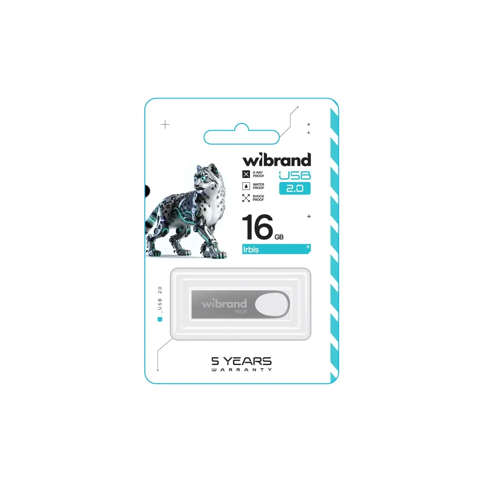 Wibrand 16GB Irbis Silver USB 2.0 (WI2.0/IR16U3S) (UA) Тип: Класичні, Суперкомпактні;