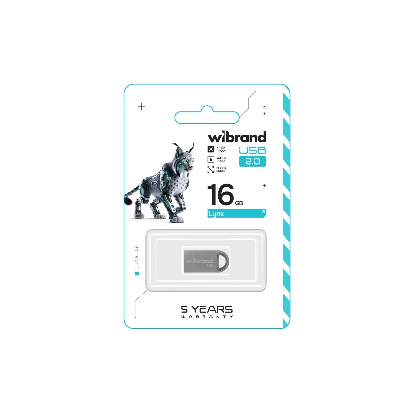 Wibrand 16GB lynx Silver USB 2.0 (WI2.0/LY16M2S) (UA) Тип: Класичні, Суперкомпактні;