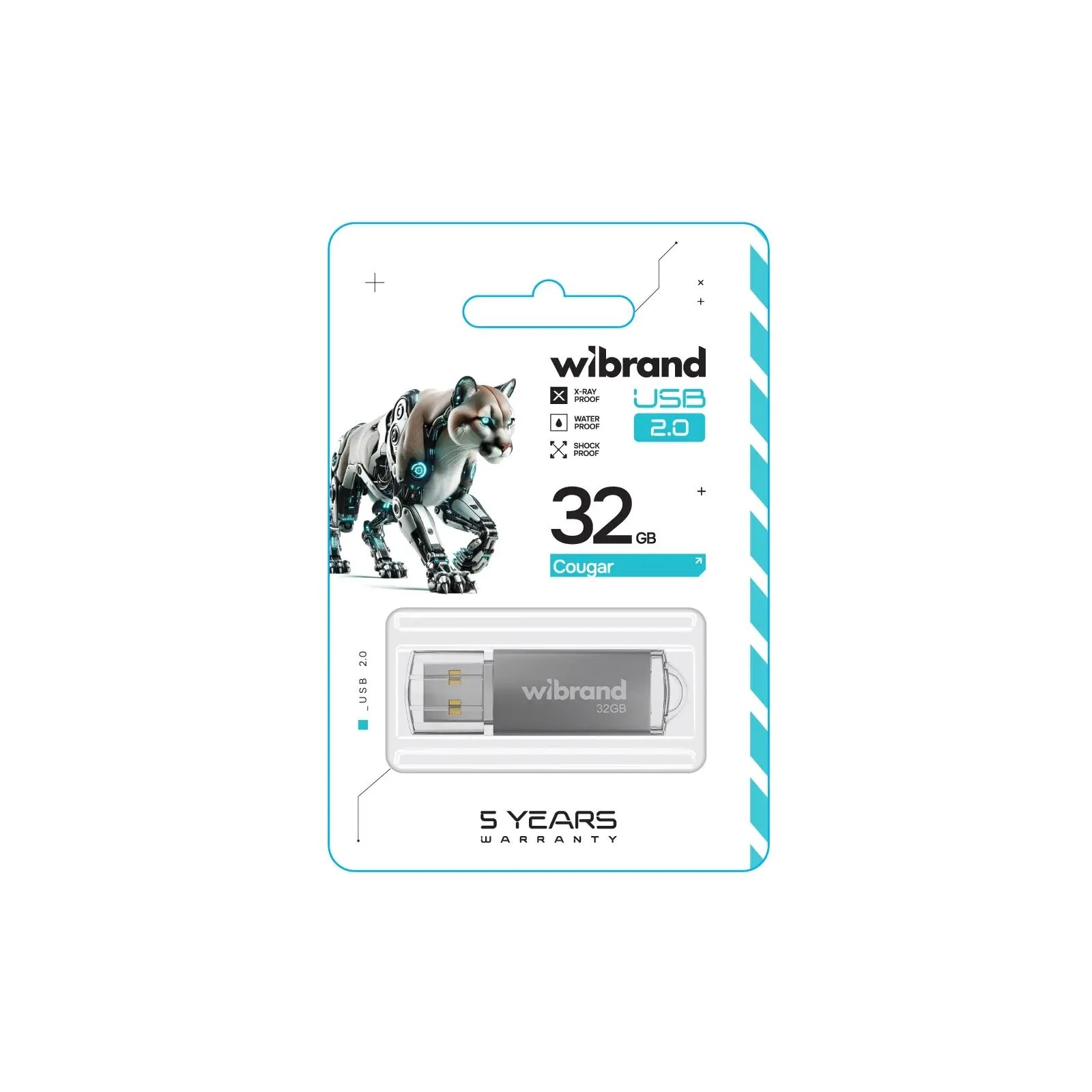 Wibrand 32GB Cougar Silver USB 2.0 (WI2.0/CU32P1S) (UA) Тип Класичні