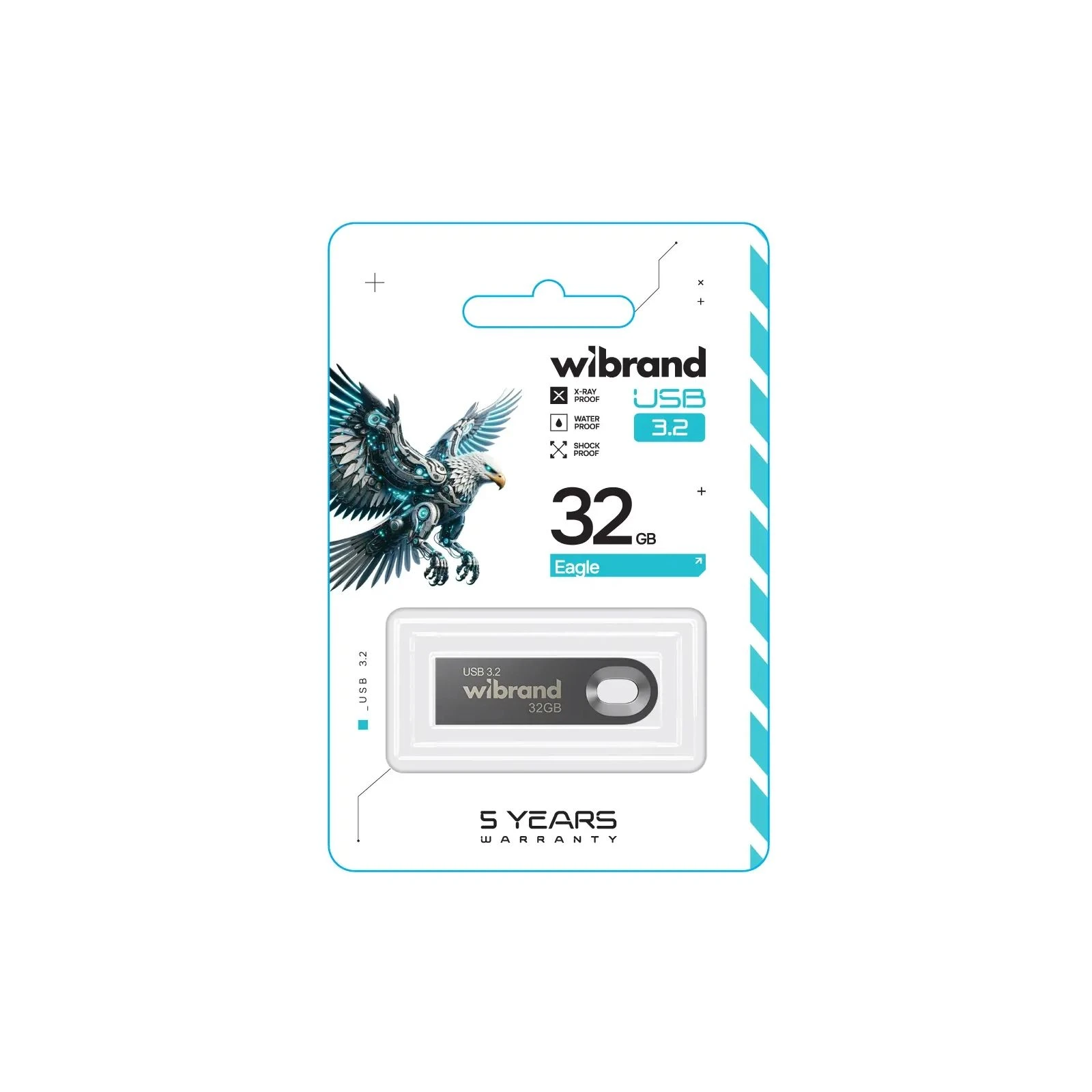 Wibrand 32GB Eagle Grey USB 3.2 Gen 1 (USB 3.0) (WI3.2/EA32U10G) (UA) Тип: Класичні, Суперкомпактні;
